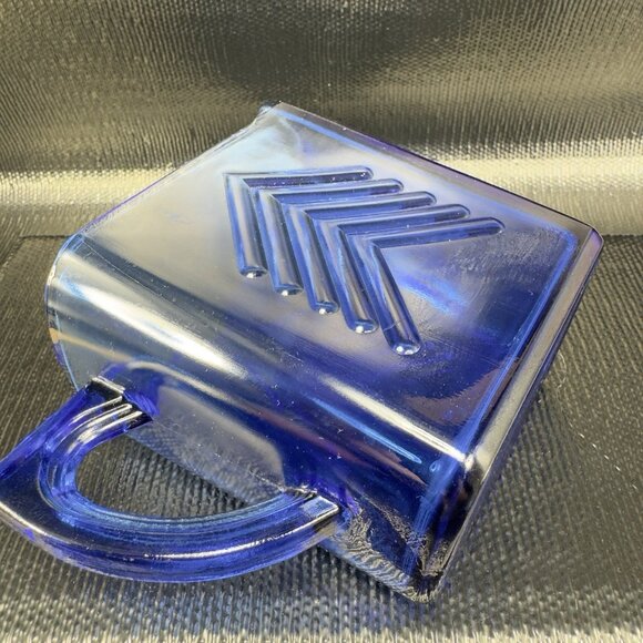 Vintage Hazel Atlas Cobalt Blue Depression Glass Creamer Pitcher Jug Carafe VTG - Picture 6 of 12
